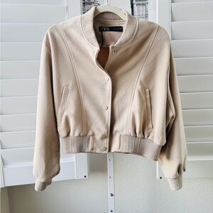 ZARA Beige Bomber Jacket